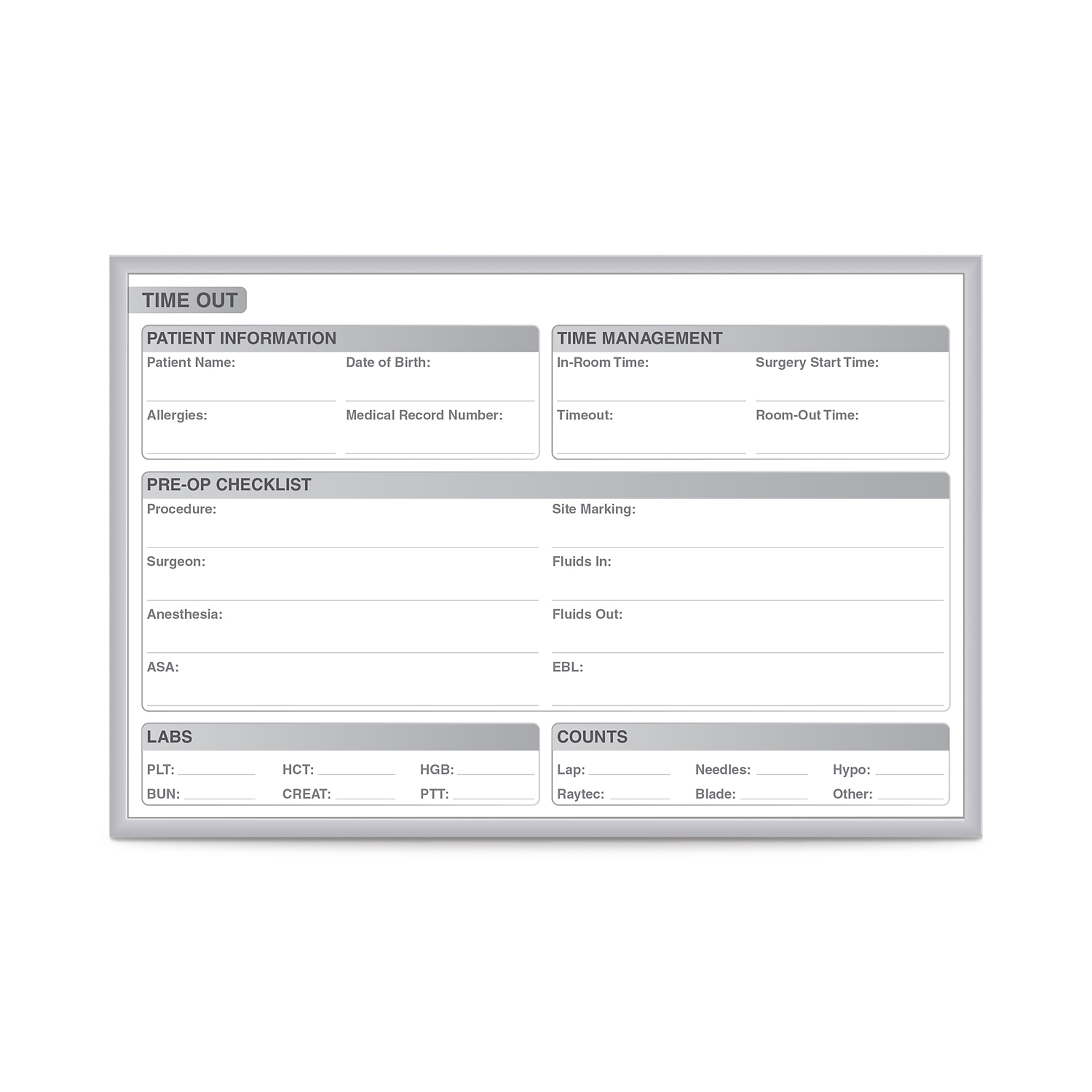 Ghent, Time Out Whiteboard, Mag, 2ft.x3ft., Color Finish White, Model# GRPM312T-23